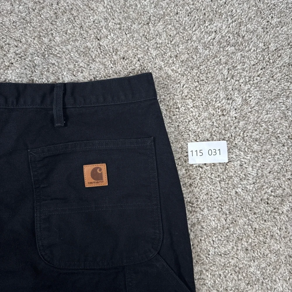 Carhartt Pants Mens 44x32 Black Loose Fit Canvas Carpenter Utility B11‎ BLK Work